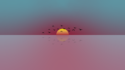 Minimalist Sunset background beautiful birds flat gradient landscape minimal minimalism sun sunset wallpaper wallpaper design wallpapers