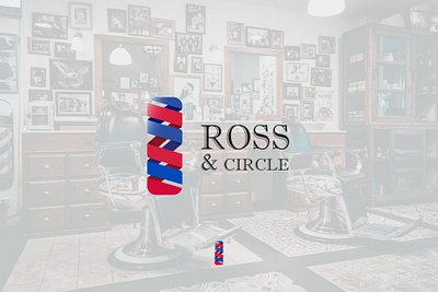 ROSS & CIRCLE barber barbershop dailylogochallenge design logo vector