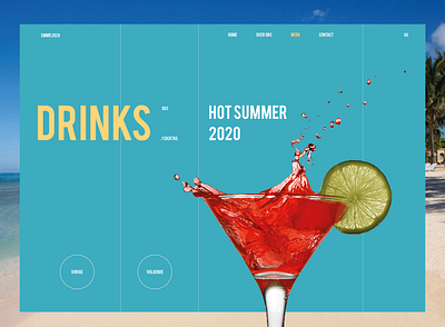 Hot summer 2020 branding cocktails design desktop dribble drinks hots sketch summer ui uiux webdesign website