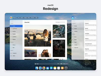 macOS Redesign app app design apple apple design big sur design desktop mac macbook macos mail notification operating system photos redesign ui ux