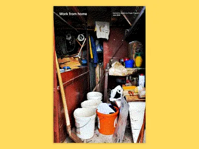 32 bit poster: Work from home 32 bit colorful graphic design pixel poster retro workfromhome