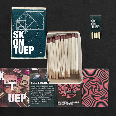 Matchbox album box: Skontu EP album art design geometric graphic design matchbox poster typogaphy