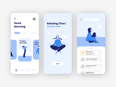 Relaxing Mobile App design mobile app mobile ui ui uiux ux