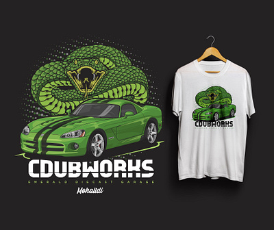 Dodge Viper Super Car Vehicle Illustration automotive car car drawing car illustration car poster design dodge drift illustration poster race snake sport sport car t shirt tee vector vehicle viper