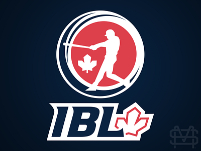 Intercounty Baseball League athletics baseball blue canada circle design identity league logo maple leaf mark navy red sport sports