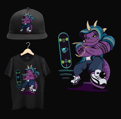 Space Monster character city cloth concept dino illustration monster skate space street urban