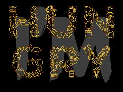 Hello Hungry challenge design designer food graphic design graphic designer icon icons illustration lettering lettering challenge