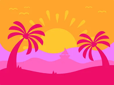 Seaside Sunset | Color Wars art color palette color wars cool design inkscape scratch vector