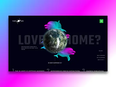 PlanetCare Landing Page africa animals clean design desktop earth environment freelance inspiration invision minimalist new nigeria pink popular studio ui uidesign web