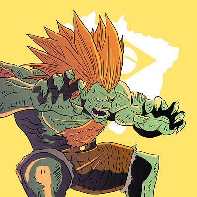 Blanka animation blanka design flat illustration muslim pakistan street fighter streetfighter vector