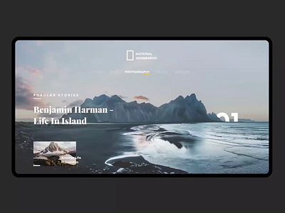 Iceland NatGeo - Parallax Scrolling app clean design flat iceland minimal national geographic parallax parallax effect photo photography ui ux web webdesign website