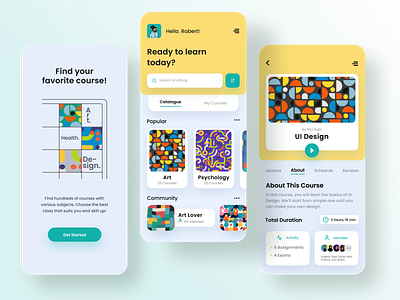 Online Course App Concept app course design education app figma interface learning app mobile mobile app mobile design mobile ui mobileapp online course ui uiux