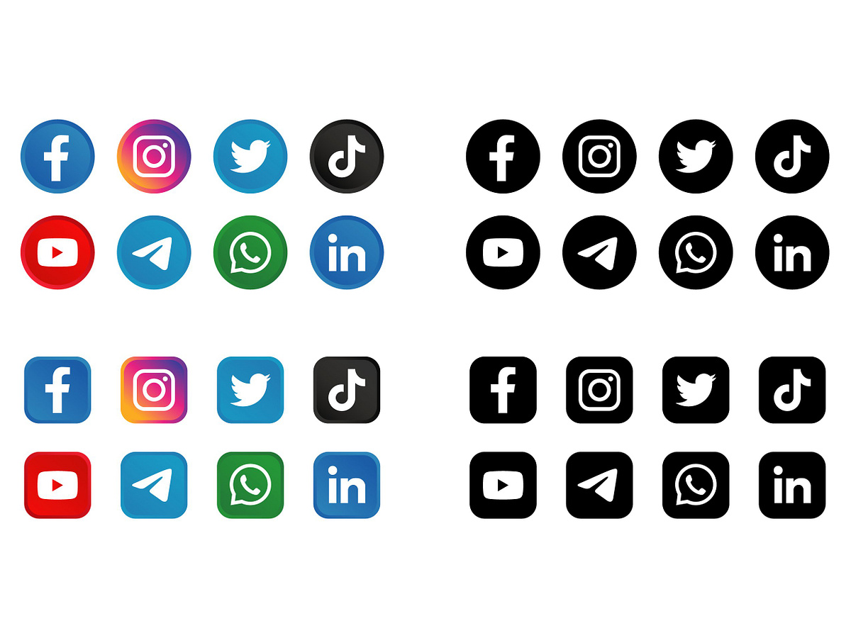 Modern Social Media Icons Set By Ahtisham Ali On Dribbble