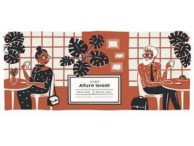 Cuban coffee branding characters coffee design graphics illustration illustrations packaging people portrait