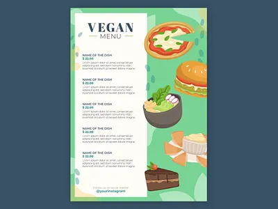 FREEPIK Vegan Menu 2d art art direction branding burger burger menu chocolate cake design flat illustration menu pizza pizza logo restaurant vector vector art vector illustration vegan