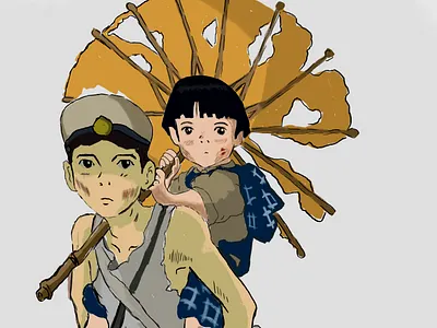 ghibli 2 anime cartoon girl illustration