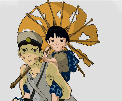 ghibli 2 anime cartoon girl illustration