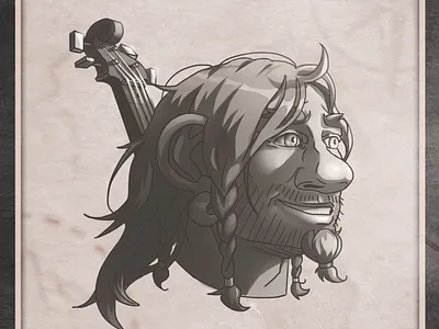 Gwili, The Bard 🎻 2d art character design character sketch digital artwork digital illustration digital sketch fantasy art