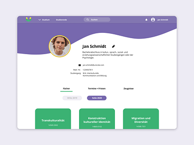 UI Challenge 006 - User Profile dailyui scholar ui university userprofile web