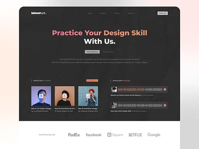 Online Courses Website Exploration agency app black booking branding clean courses design iphone ui ui design uiux web