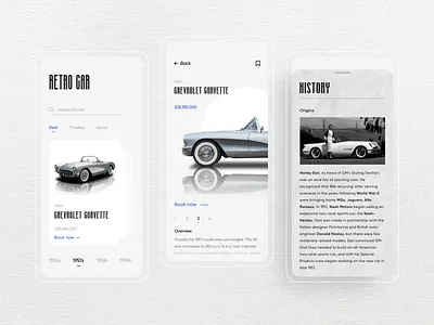 Retro Car UI Design app appdesign booking car classic concept design dribbble ecommerce likeforlike mobile mobile ui old product design rent retro retrocar ui uidesign uiux