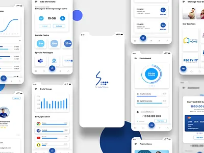 App Redesign of SriLanka Telecom MySLT App branding design designer develop developer meter minimal product profile srilanka telecom ui ui design uiux usage ux uxdesign vector