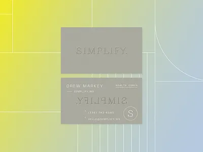 Simplify business cards branding business cards emboss fitness gradient health icon layout logo modern wellness