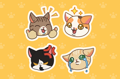 Furistas Cat Cafe - iMessage Stickers branding cat characters cute cute animals cute art cute illustration flat color game illustrator kitty vector vector art