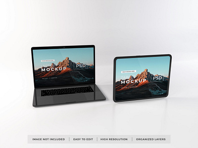 Download MacBook & iPad Mockup Vol 11 3d apple computer device electronic gadget ipad ipad pro laptop macbook mobile mockup screen tablet technology template