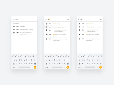 Flights app - Auto complete search auto booking design flights ios mobile product screen search search bar ui ux