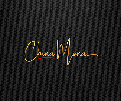 China Monai #first #design in Gradient Gold animation art branding design illustration illustrator lettering logo type typography vector