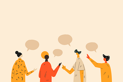 Talking concept. adobe illustrator colorful communication design illustration people talking vector