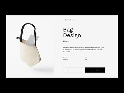 Bag Design Web Concept black design ui ux web web design webdesign white