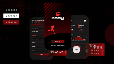 App UI - Dark App ai app app ui design sport ui uiux ux vector