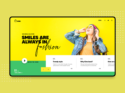 KINE - Fashion website concept banner design home landing page ui landingpage minimal ui uiux ux website websiteui