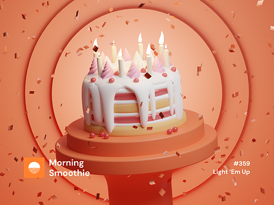 Light 'Em Up 3d 3d art bakery baking birthday birthday cake birthday party blender blender3d cake cake shop cakes diorama illustration isometric isometric design isometric illustration low poly party