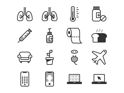 covid terms in pictograms 03 iconography icons iconset illustration pictograms