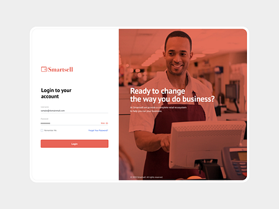 Smartsell - webapp login ecommerce login login design login page login trend loginui ui uiux ux web login web ui webapp ui
