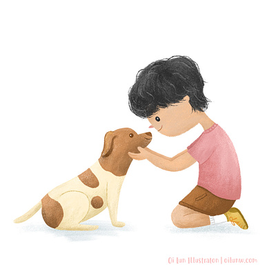 Unconditional love animal art characterdesign children book illustration dog art dog illustration illustration kid art packaging photoshop stationery