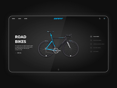 Giant Bikes Website Redesign (Concept) bike bike ui bike website black ui bycicle bycilce web dark ui giant hero page redesign ui redesign ui ux web web app web apps web redesign webdesign website website concept xd