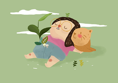 me at home every day design illustration