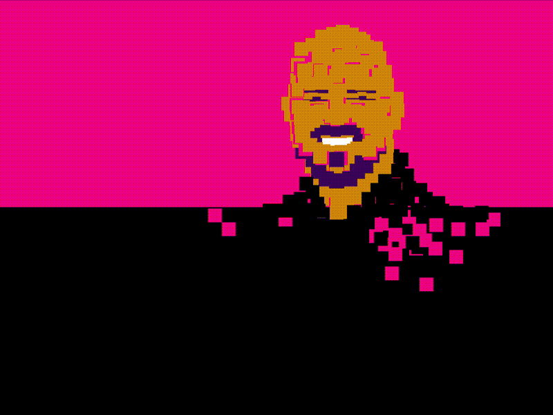 Self Portrait animated gif animation art blocks branding design digitalart figma fun illustration pixel self portrait smart animate square ui