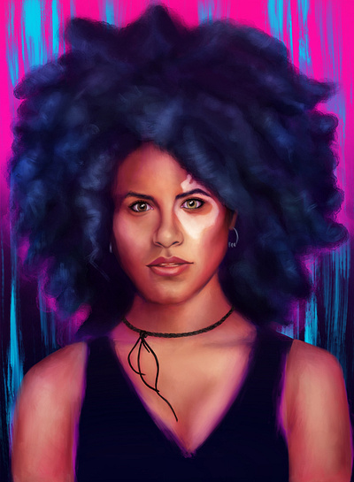Domino illustration photoshop portrait procreate