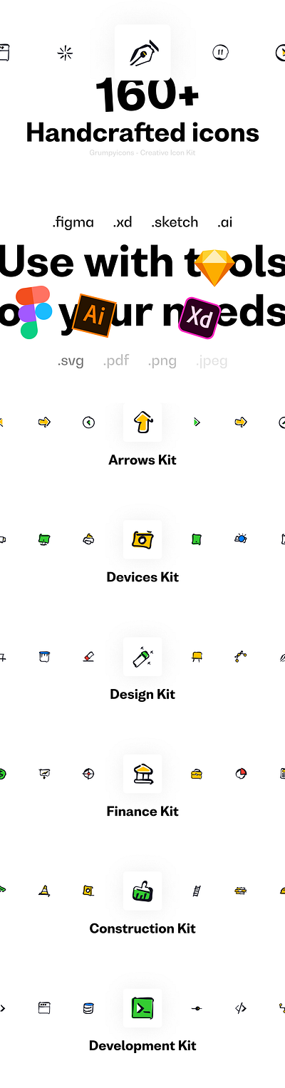 Grumpyicons - 160+ Handcrafted icons arrow icons creative icons developers icons device icons figma icon icon pack icon set iconographic iconography icons icons design icons pack iconset premium design premium icons