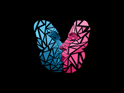 The Two Lovers blue design dribbble dribble grafitti graphic design illustration love pink poster artwork poster design romance shards two lovers