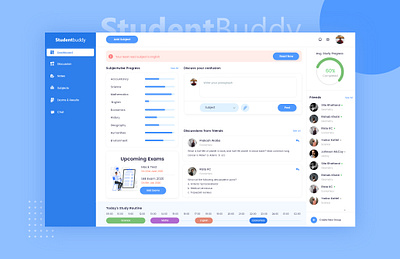 Student buddy college dashboard dashboard template group study learning management system student project students study track study