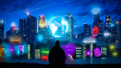 Futuristic Vibes city citylight cityscape design landscape landscape illustration lights nightclub