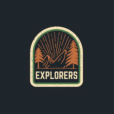 A vintage illustration sticker/badge for Explorers. branddesigner branding branding concept branding design camping explorers graphic design logo logodesign mountain bike mountain logo