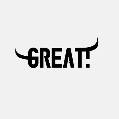 Great! animal branding bull bulls design flat horns lettering logo minimal typography vector