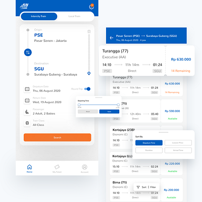 Train Tickets Booking| Redesign KAI Access adobexd design figmadesign illustration inspiration reservation ticket app ticket booking train ui uid uidesign ux ux ui uxdesign